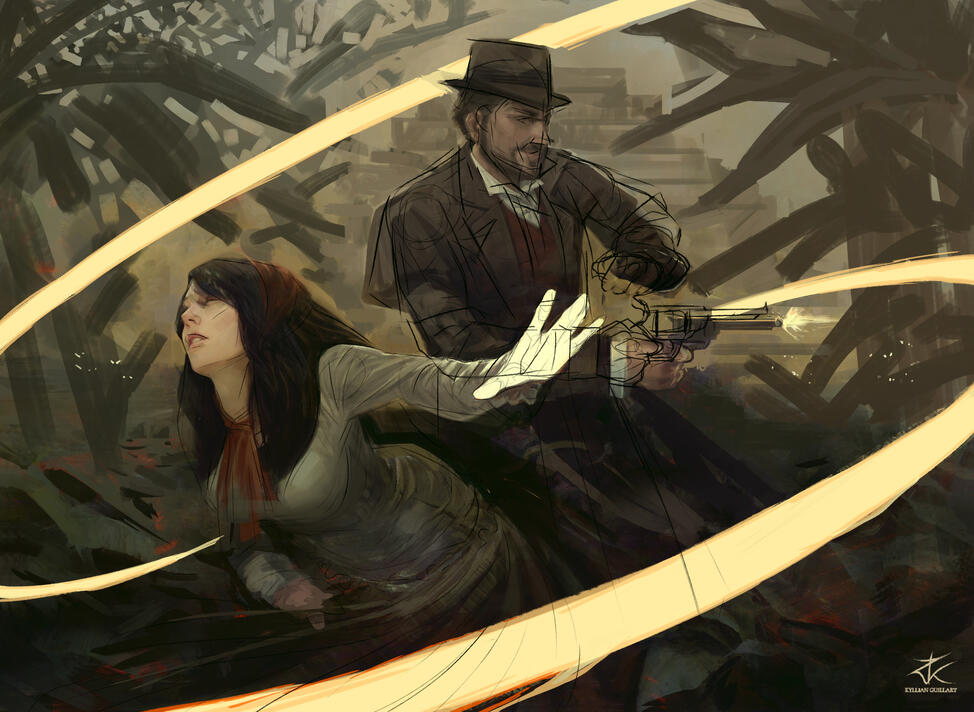 Yitz and Adina - Composition sketch 2