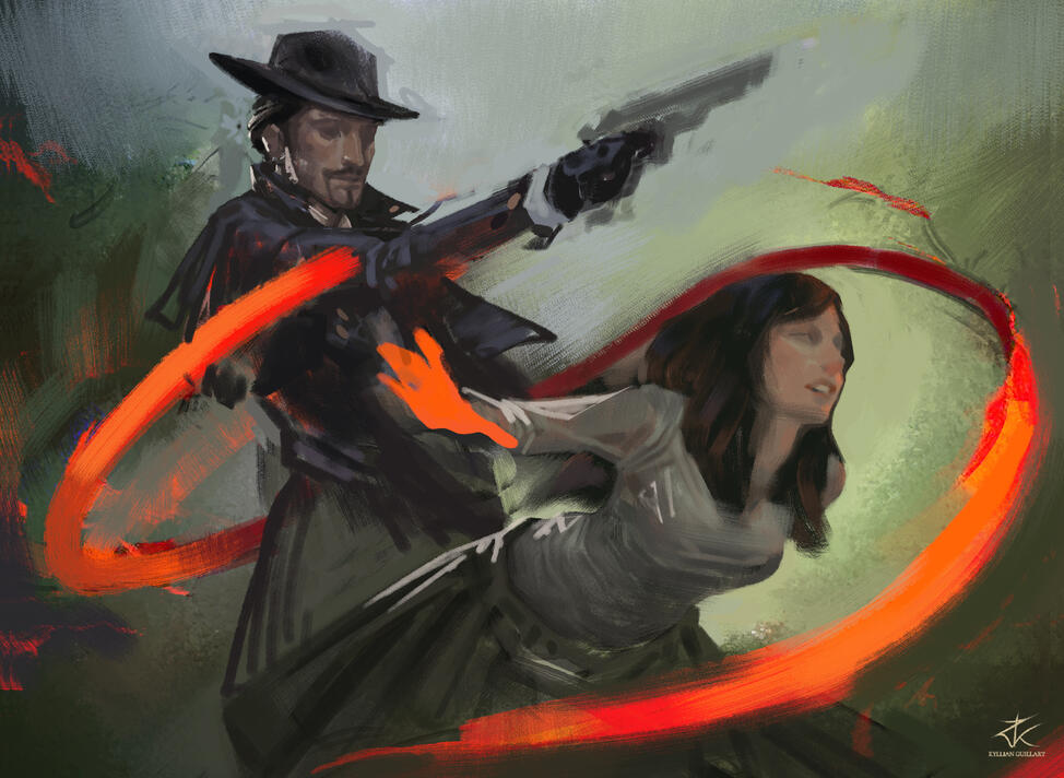 Yitz and Adina - Composition Sketch