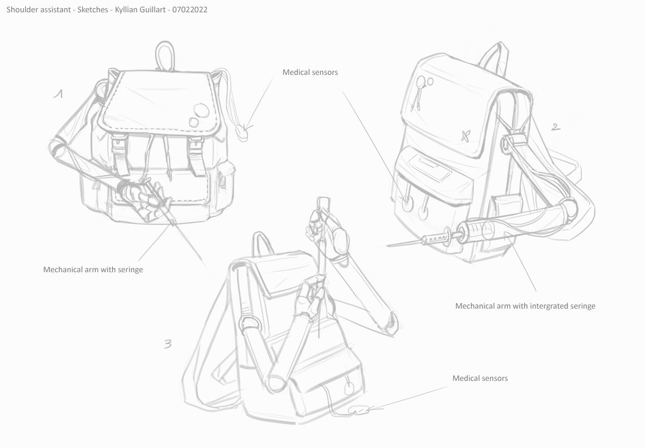 Shoulder Assistant - Idea sketches