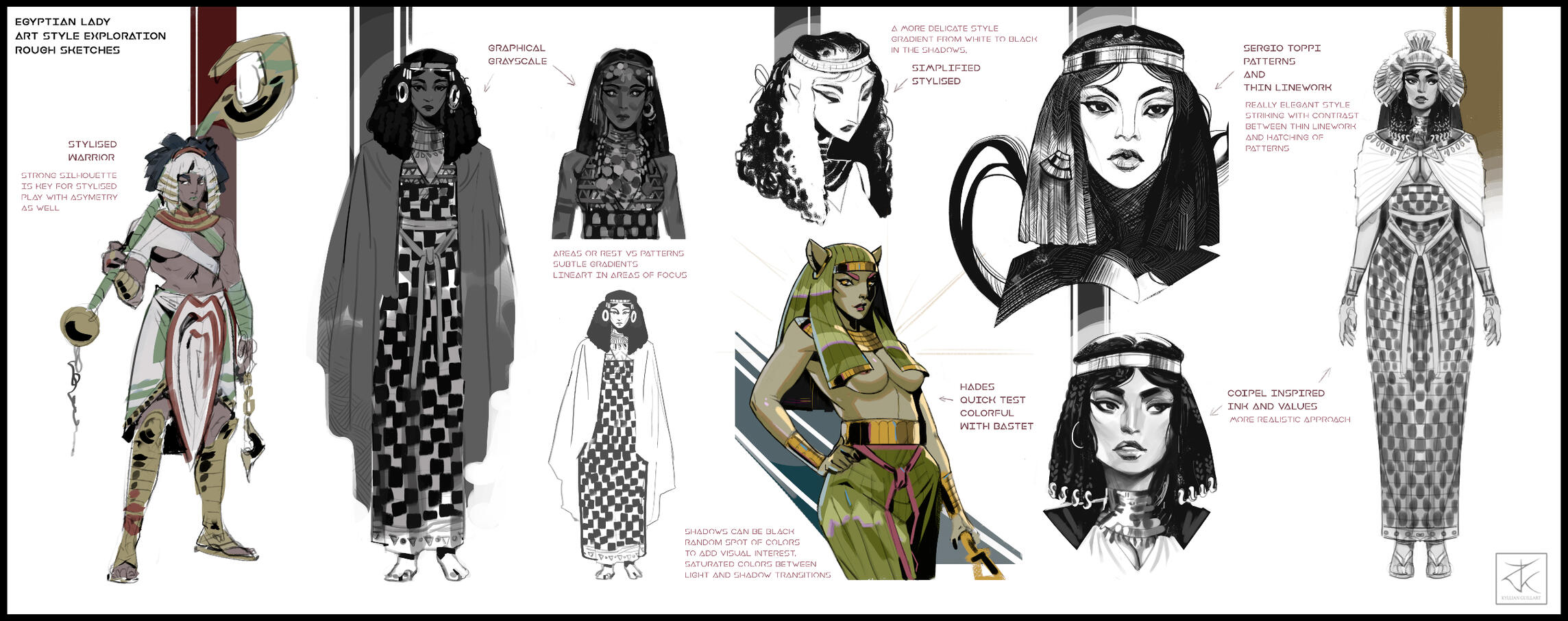 Style exploration with a female character