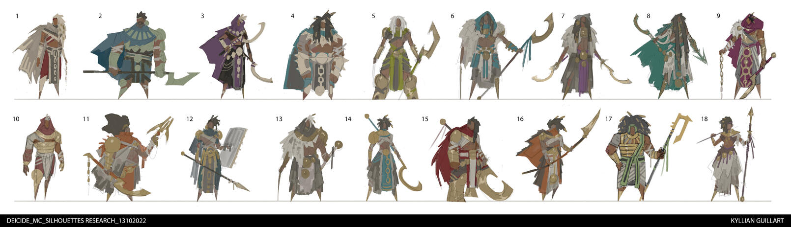 Silhouette sketches for MC